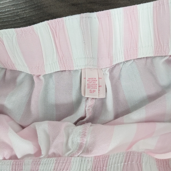 Victoria’s Secret Logo Embroidered Pink Striped PJ Set Size Small - Picture 8 of 11